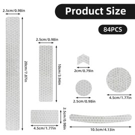 YUXIANLB 42 Pcs Reflective Bike Stickers, Multi Shapes Bicycle Reflective Decals, Waterproof Reflectors Sticker Outdoor Safety Warning Bike Night Visibility Stickers for Helmet Bicycle Car Stroller