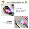 Berglander Rainbow Children's Cutlery 4-Piece Colourful Titanium Coating Children's Tableware