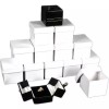 FindingKing 12 Large Ring Gift Boxes Black White Snap Lid