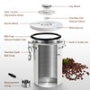 Esilihom Airtight Coffee Bean Storage, 1800ML Coffee Container, Stainless Steel