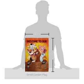 Breeze Decor Funny Farm Garden Flag Set with Stand Barnyard Cow Horse Rooster Farmhouse Pet Nature Animal Creature House Decoration Banner Small Yard Gift Double-Sided, Imported