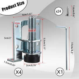Pack of 4 Leveling Feet, Heavy Duty Furniture Leveling Feet, Heavy Duty Adjustable Leveler, Height Adjustable Feet for Furniture with 24 Small Screws, for Furniture, Table, Shelves, Cupboards