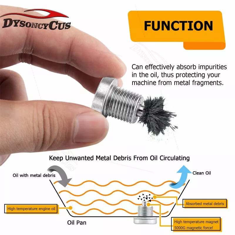 DY Magnetic Drain Plug Oil Sump - size 1/2"-20 1/2"