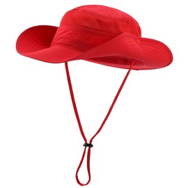 Connectyle Outdoor Mesh Sun Hat Wide Brim Sun Protection Hat Summer Fishing Hunting Hiking Gardenig Hat Red