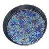 Small Tea Tray Complex Pattern Round Alloy Decorative Tea Serving