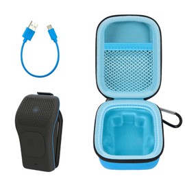 Carrying Case for Noxgear 39g Wearable Bluetooth Clip Speaker, Magnetic Clip-On Wireless Portable Speakers Mini Travel Storage Holder Box with Pocket for Cables, Carabiner-Bag Only (Blue)
