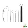 8pcs Stainless Steel Toothpick Set Metal Flossing Portable Toothpick Box