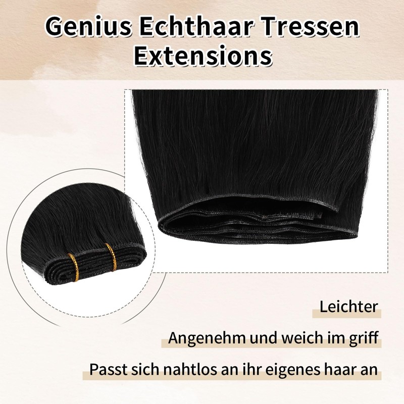 ABH AMAZINGBEAUTY HAIR Real Hair Genius Weft Extensions, Real Hair,