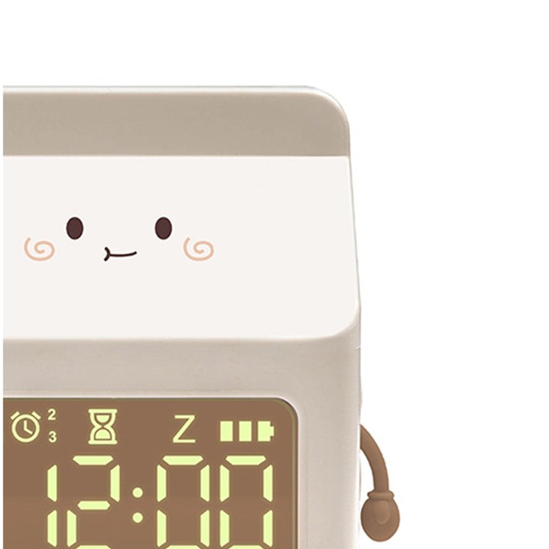Cartoon Fun Milk Box Alarm Clock for Students, Digital Countdown