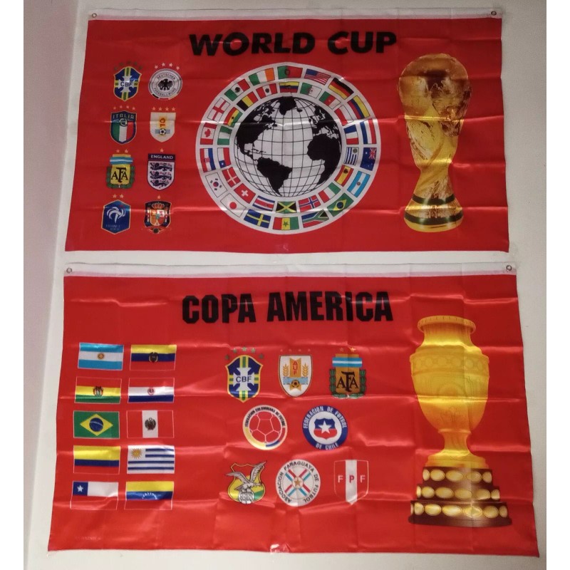 1 WORLD CUP FLAG + 1 COPA AMERICA FLAG FOR