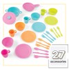 KidKraft 27-Piece Bright Cookware Set, Plastic Dishes and Utensils for