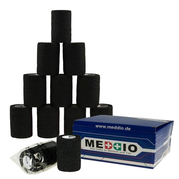 Cohesive Bandages 7.5 cm x 4.5 m Black Pack of