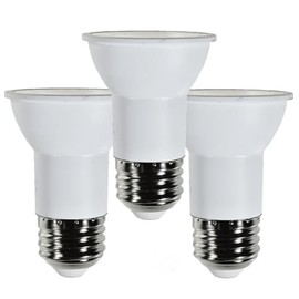 Diodesy- PAR16 LED Long Neck Flood Light Bulb 6.5W 500 Lumen E26 Medium Base 5000K Bright White Ideal for Track & Recessed Spot Light Bulbs 120V CRI80 40° Beam Angle Dimmable White Finish Pack of 3