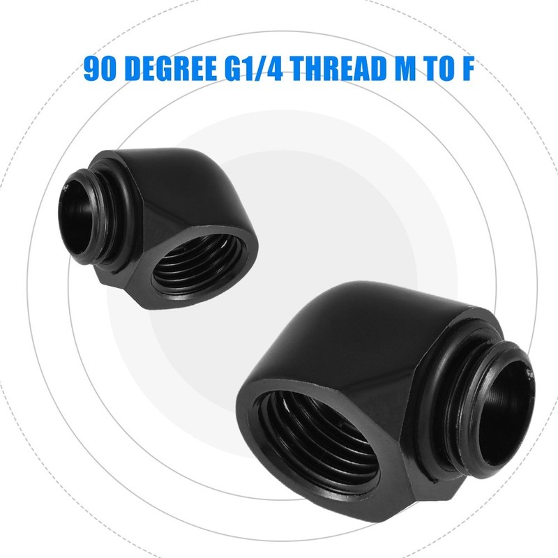 Richer-R G1/4 Thread Fitting Adapter, 2 pcs 90 Degree Fitting