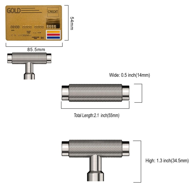 Amerdeco 10 Pack 1.3 Inch(32MM) Kitchen Cabinet Knobs Dresser Knobs