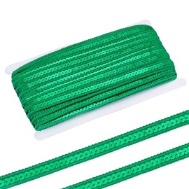 PH PandaHall 36 Yards Green Sequin Ribbon Trim 1/2 inch Sequin Braid Trim Flat Glitter Ribbon Paillette Sequins Lace Trim for Sewing DIY Crafts Dress Costume Home Wedding Party St Patrick's Day