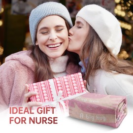 Get Well Gifts for Women, Hug/Healing Blanket with Letter Print, Thinking of You/Sympathy/After Surgery Gifts for Friends, Sister, Coworkers, Soft Throw Blankets 60'' x 80''