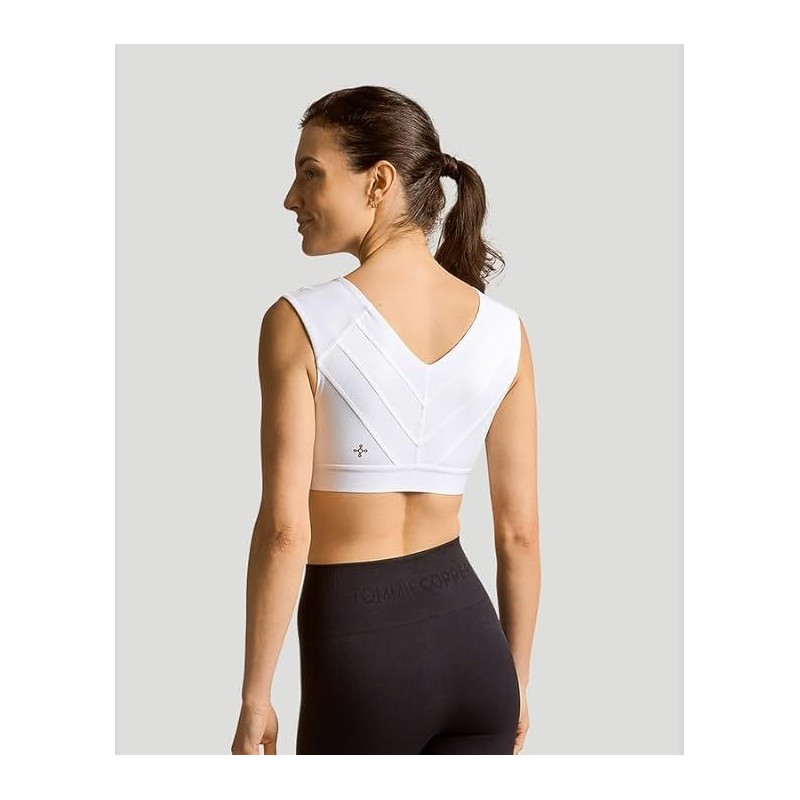 Tommie Copper Shoulder Support Compression Bra with Front Zipper Closure