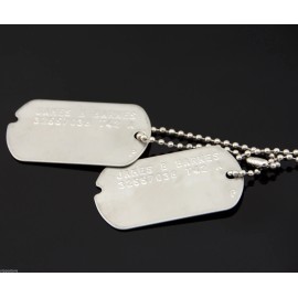 James B Barnes "Bucky" Stainless Steel Military Dog Tags Cosplay Costume Prop
