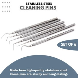 3D Printer Cleaning Needles Poke Pin Pusher Sturdy and Durable Stainless Steel Clog Removal Tools for Inkjet and 3D Printers - 6 Pcs Kit
