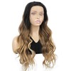 onemily 24Inch Long Curly Wavy Synthetic Lace Front Wigs for
