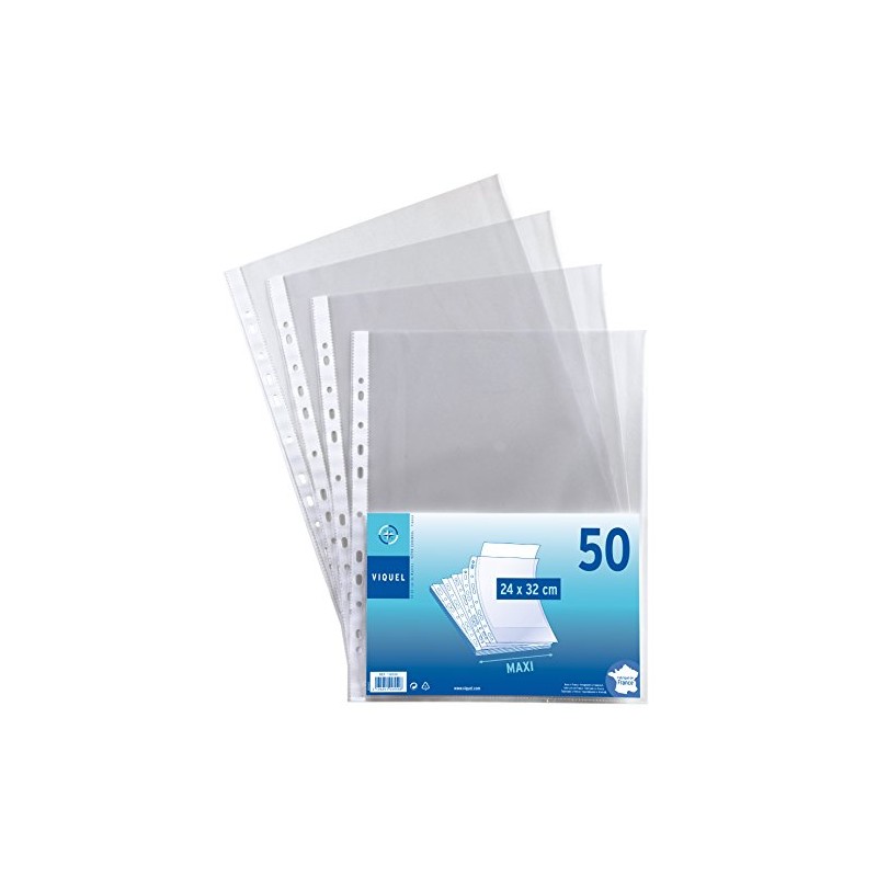 Viquel Polypropylene Punched Pockets 24 x 32 (Pack of 50