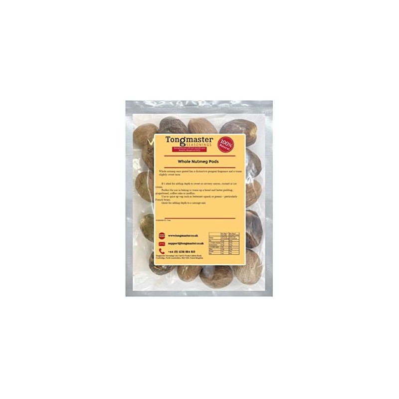 Whole Nutmeg Pods Spice, 5 pods 25g (Ideal for Sweet