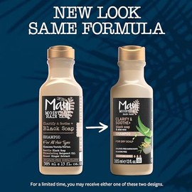MAUI MOISTURE, Shampoo de Jabón Negro, Ideal para Todo Tipo de Cabello, Hidratación Intensa, Vegano, 385 ml