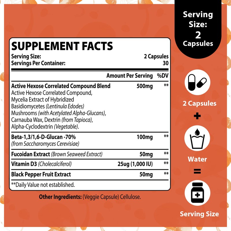 Active Hexose Correlated Compound 500mg - Supports Immune Health, Liver