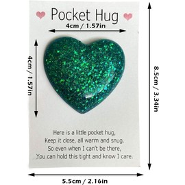 Calsgkspray Pocket Hug Heart Token with Greeting Card Keepsake Cheer up Gifts for Friends Colleagues Family Distance Social Present During Lockdown Paper Cards and Card Stock Greeting Cards