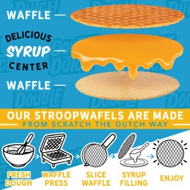 Double Dutch Stroopwafel Cookies – 2 Pack – 16 Waffles – Caramel, Blueberry, Vanilla, Chocolate Salted Caramel (16 Count, Chocolate Salted Caramel)
