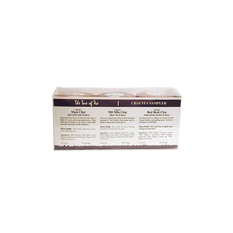The Tao of Tea Sampler, Box, chai, 3 Count