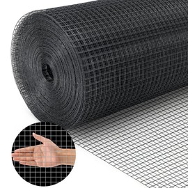 Land Guard 48 inch×100 ft Black Vinyl Coated Hardware Cloth, 19 Gauge 1/2 inch Black PVC Hardware Cloth, Black Welded Wire Fence Supports Poultry Netting Cage Fence…………
