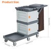 Commercial Janitorial Cart with Cabinet, 3-ply Multi-Purpose Engineered Plastic Housekeeping