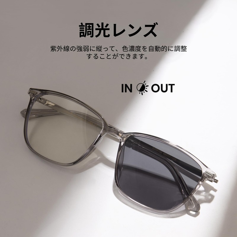 Cyxus 8208 Dimmable Sunglasses, Blue Light Cut, UV Protection, Wellington