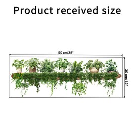 Mirabuy 2 Pack Hanging Potted Plants Wall Decals, Green Botanical Wall Stickers for Kitchen Living Room Cupboard
