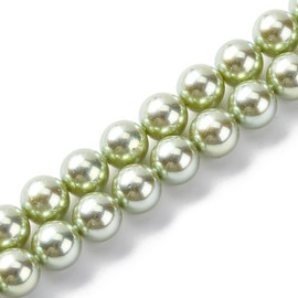 LiQunSweet 6MM 65 pcs Green Round Glass Beads Bubblegum Glitter UV Plating Pearlized Spacer Beads for DIY Jewelry Making Bracelet Necklace Earring Crafts Bag Keychian Decor