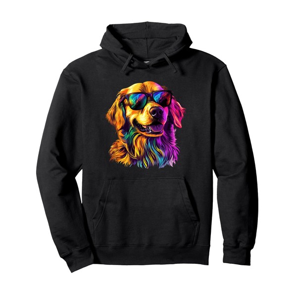 Colorful Golden Retriever Art Dog Owner Canine Lover Pullover Hoodie