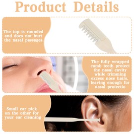 MBAIYO 10-Pack Manual Nose Hair Trimmer, 360° Rotating Nasal Hair Cutter with Ear Picker for Women Men Double Sided Nose Hair Remover Tool