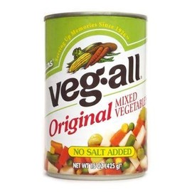 Veg-All Original Mixed Vegetables NO Salt Added 15oz Can (Pack of 6)