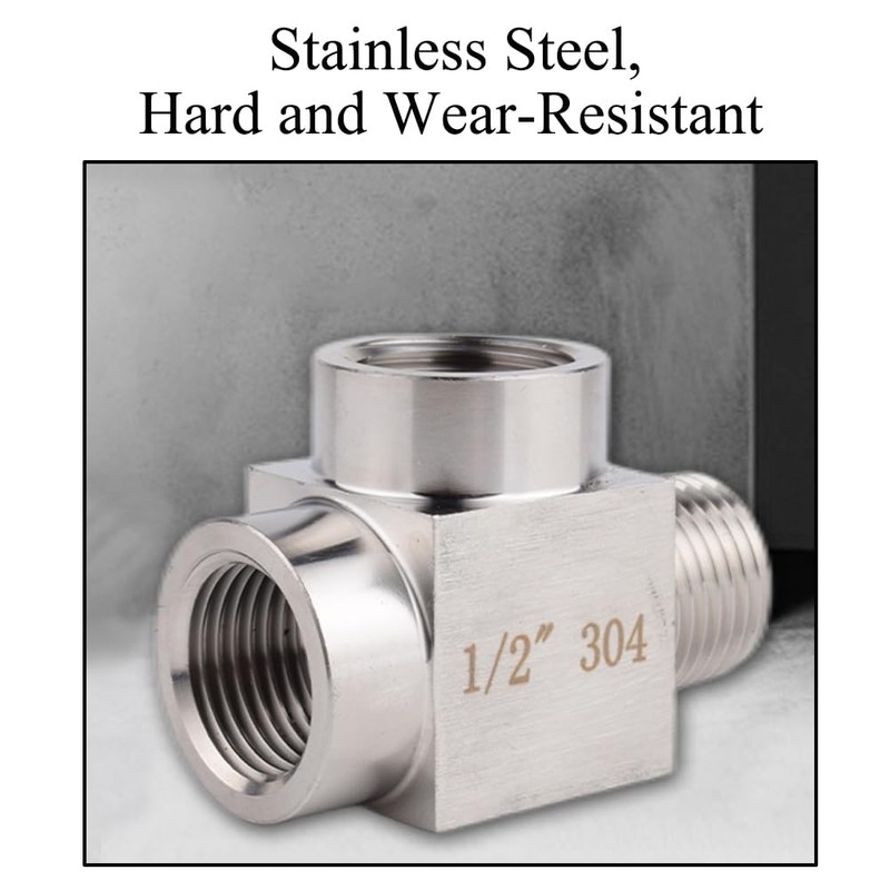 1/4 Inch T-Piece Connection, 3-Way Tee Connection Coupling Made of