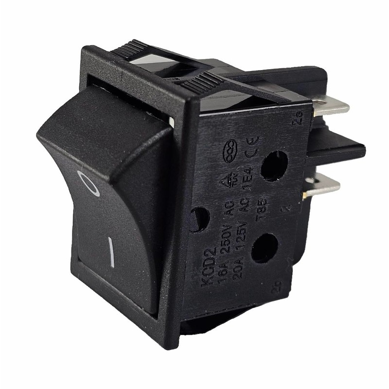 Rocker Switch On/Off 4 Pin 16A 250~, Black, Rocker Switch,