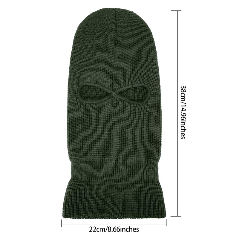 SATINIOR 2-Hole Knitted Ski Mask Full Face Mask Cover Neck