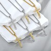 Wisbal Men's Crucifixion Necklace Jesus Cross Chain Brass Gold Plated
