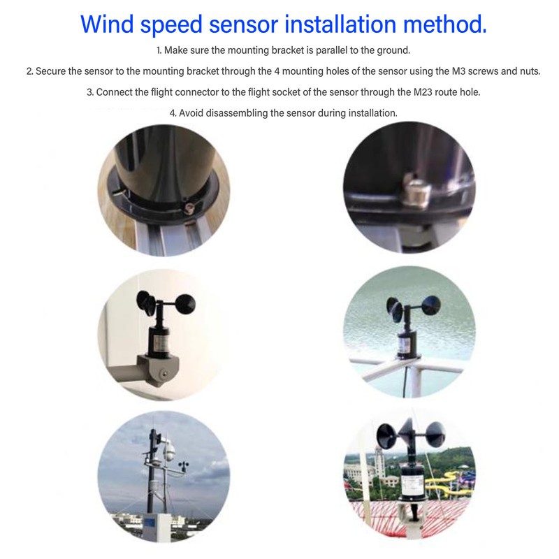 Wind Speed Sensor Professional High Accuracy 3 Cups Wind Speed