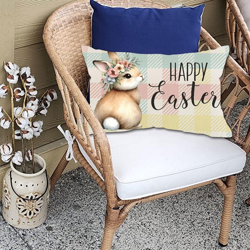 YIRHYZC Easter Pillow Covers 12x20, Bunny Decorative Throw Pillow Covers,