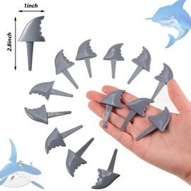 Blulu 36 piezas de aletas de tiburón para cupcakes, aletas de tiburón, para decoración de tartas, para animales del océano, fiestas temáticas de tiburones, fiestas de cumpleaños, decoración