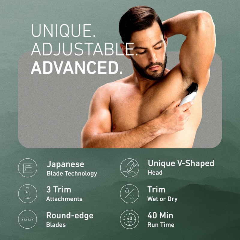 Panasonic Electric Body Groomer and Trimmer for Men, Cordless Washable