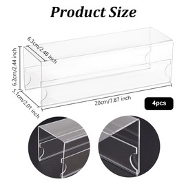 OLYCRAFT 4 Pcs Acrylic Cubicle Name Plate Holder Clear Double-Sided Cubicle Holder Office Business Sign Holder Changeable Nameplate Stand 7.9x2.5x2.4 Inch for Home Office Fits 2 Inch Cubicle Wall