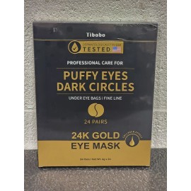 tibobo 24 Pairs Under Eye Fine Line Patches 24K Gold Eye Masks